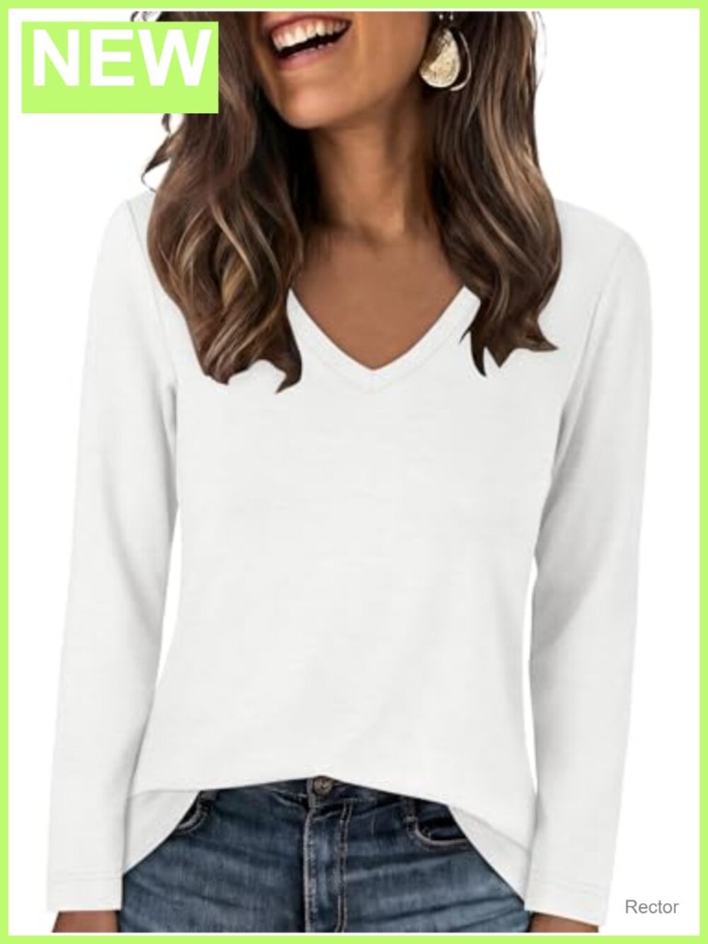 Wrinkle Free V Neck Long Sleeve Top Casual Fall Shirt